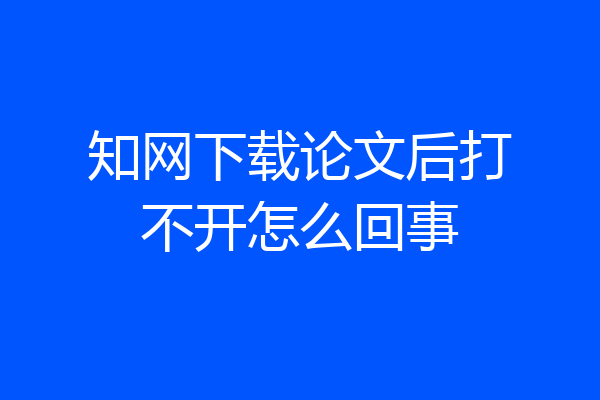 知网下载论文后打不开怎么回事