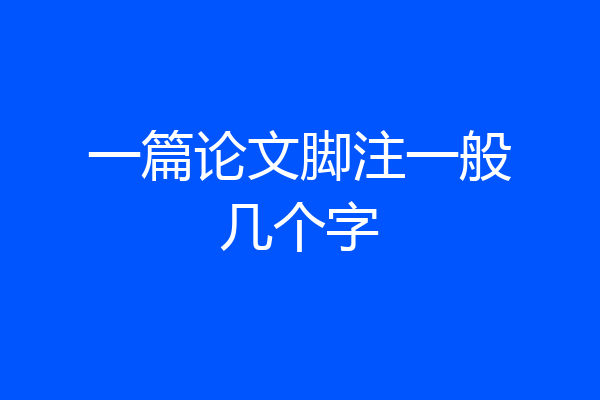 一篇论文脚注一般几个字