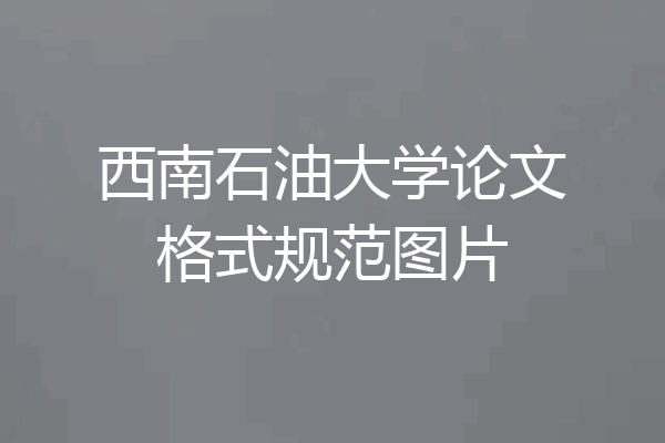 西南石油大学论文格式规范图片