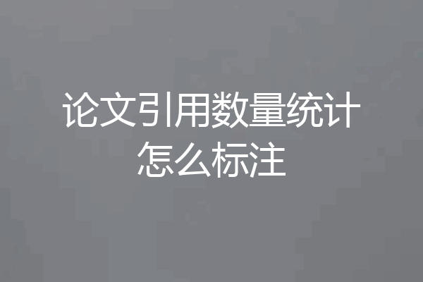 论文引用数量统计怎么标注