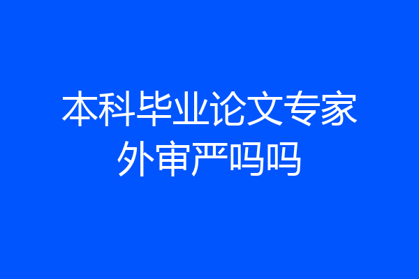 本科毕业论文专家外审严吗吗