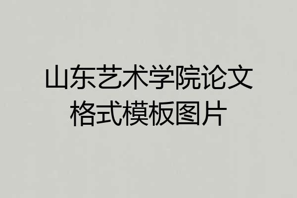 山东艺术学院论文格式模板图片