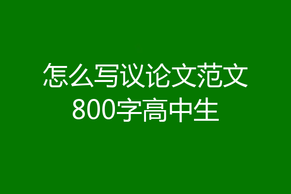 怎么写议论文范文800字高中生