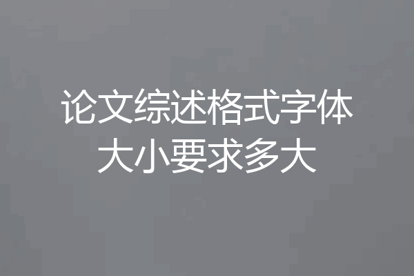论文综述格式字体大小要求多大