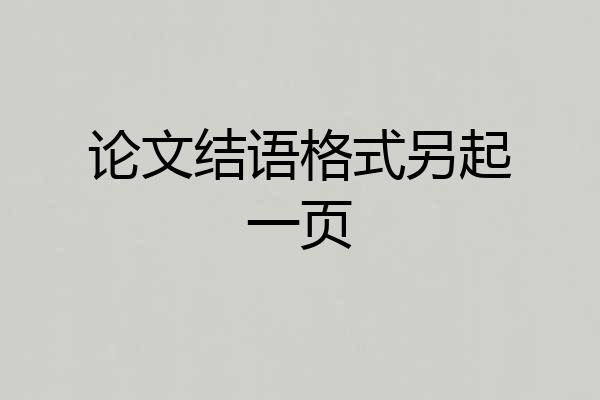 论文结语格式另起一页