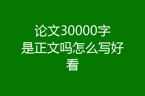 论文30000字是正文吗怎么写好看