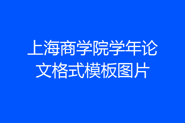 上海商学院学年论文格式模板图片