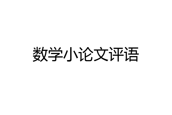 数学小论文评语