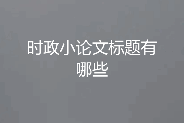 时政小论文标题有哪些