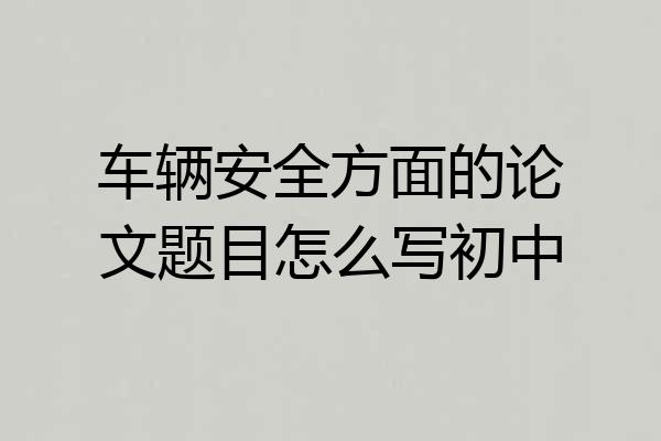 车辆安全方面的论文题目怎么写初中
