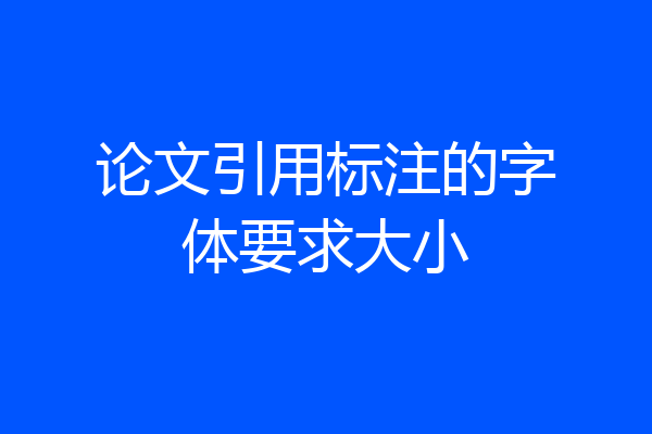 论文引用标注的字体要求大小