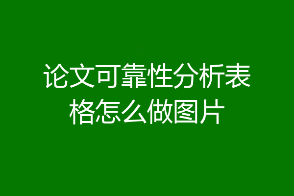 论文可靠性分析表格怎么做图片