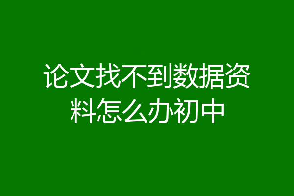 论文找不到数据资料怎么办初中
