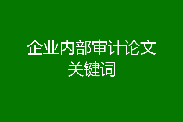 企业内部审计论文关键词