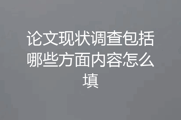 论文现状调查包括哪些方面内容怎么填