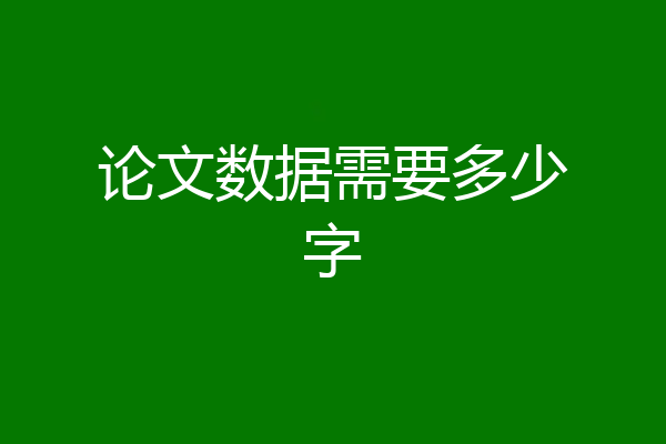 论文数据需要多少字