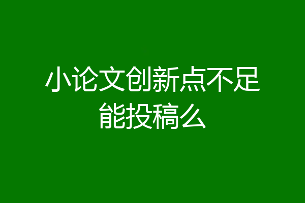 小论文创新点不足能投稿么