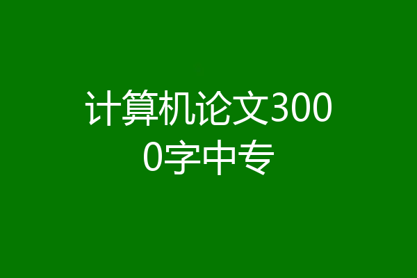 计算机论文3000字中专