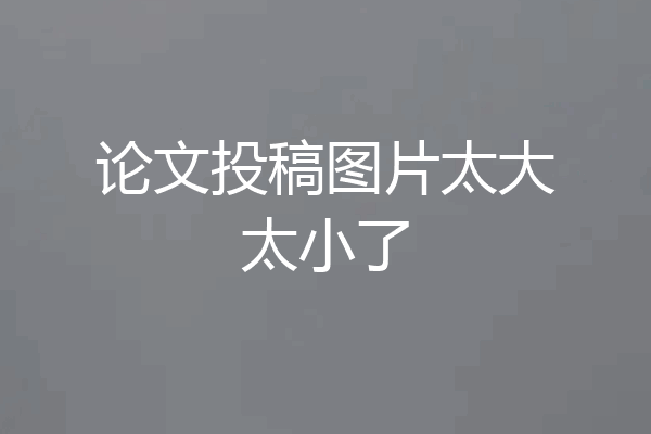 论文投稿图片太大太小了