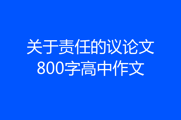 关于责任的议论文800字高中作文