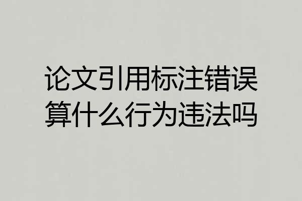 论文引用标注错误算什么行为违法吗