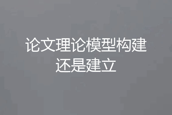 论文理论模型构建还是建立