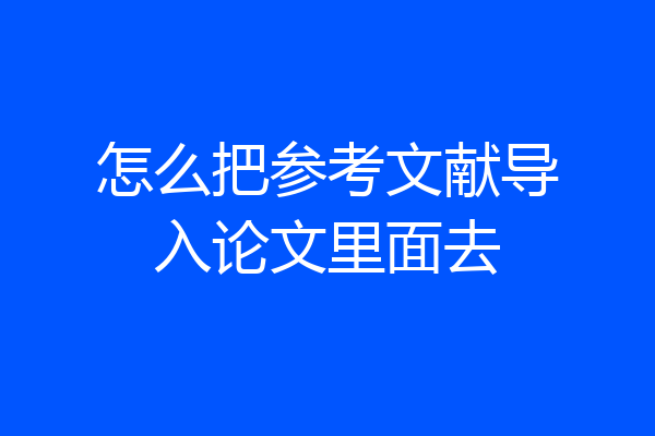 怎么把参考文献导入论文里面去