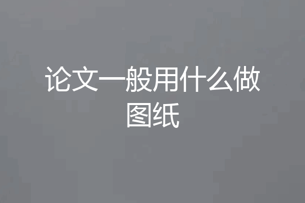 论文一般用什么做图纸