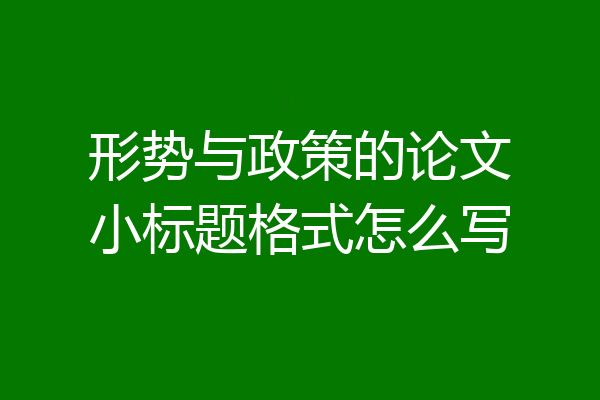 形势与政策的论文小标题格式怎么写