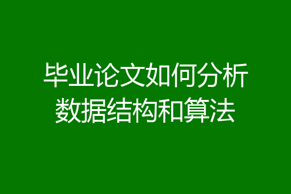 毕业论文如何分析数据结构和算法