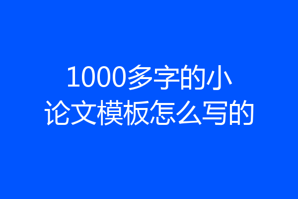 1000多字的小论文模板怎么写的