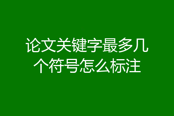 论文关键字最多几个符号怎么标注