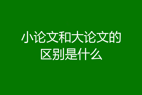 小论文和大论文的区别是什么