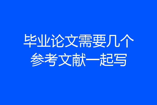 毕业论文需要几个参考文献一起写