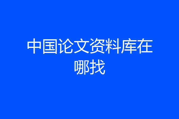 中国论文资料库在哪找