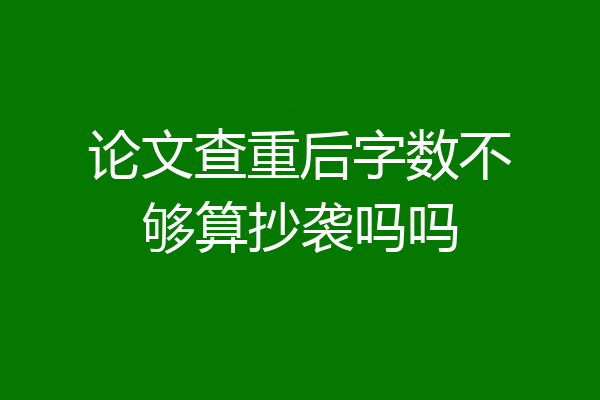 论文查重后字数不够算抄袭吗吗