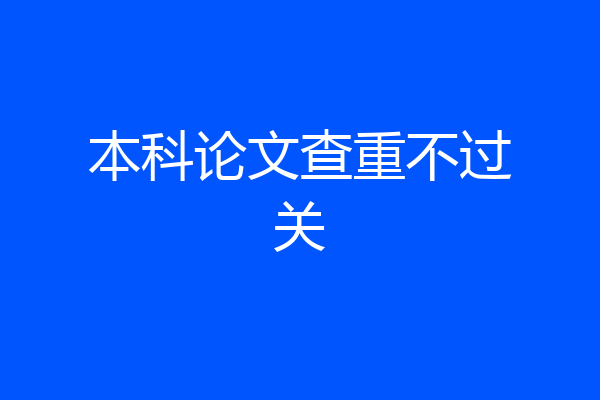 本科论文查重不过关