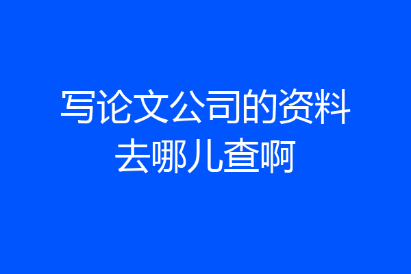 写论文公司的资料去哪儿查啊