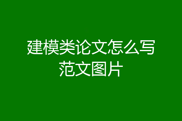 建模类论文怎么写范文图片