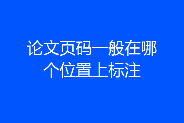 论文页码一般在哪个位置上标注