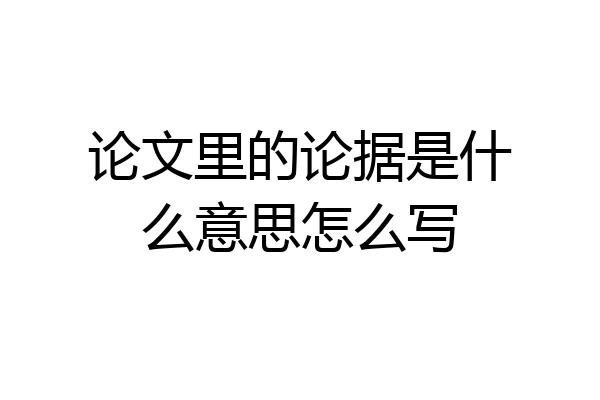 论文里的论据是什么意思怎么写
