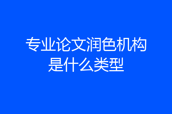 专业论文润色机构是什么类型
