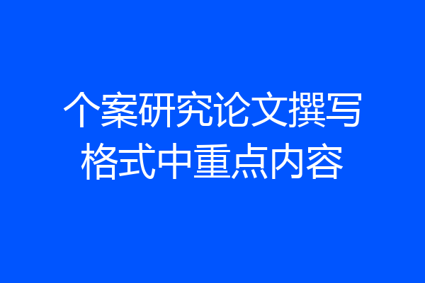 个案研究论文撰写格式中重点内容