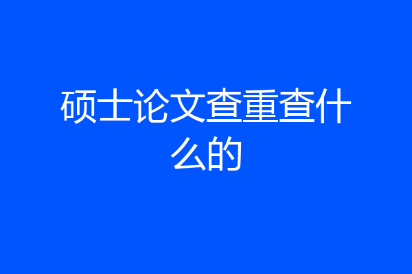 硕士论文查重查什么的