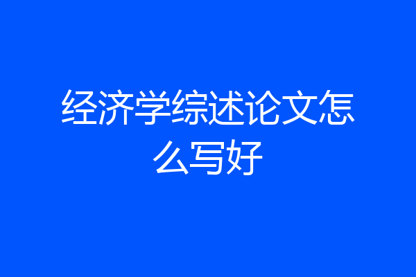 经济学综述论文怎么写好
