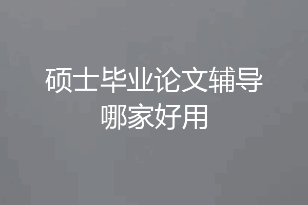 硕士毕业论文辅导哪家好用