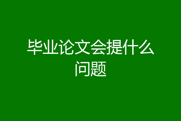 毕业论文会提什么问题