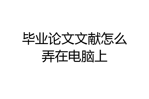 毕业论文文献怎么弄在电脑上