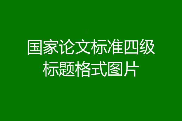 国家论文标准四级标题格式图片