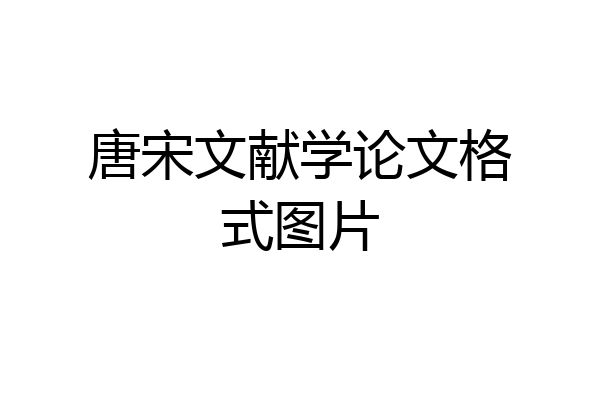 唐宋文献学论文格式图片